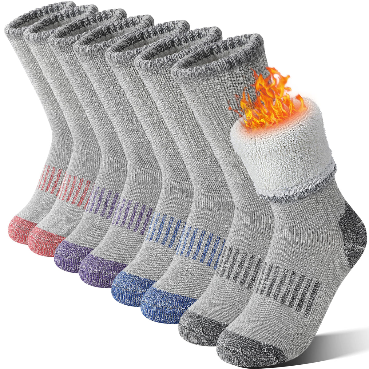 Sandsuced Kids Merino Wool Hiking Socks for Girls Boys Toddler