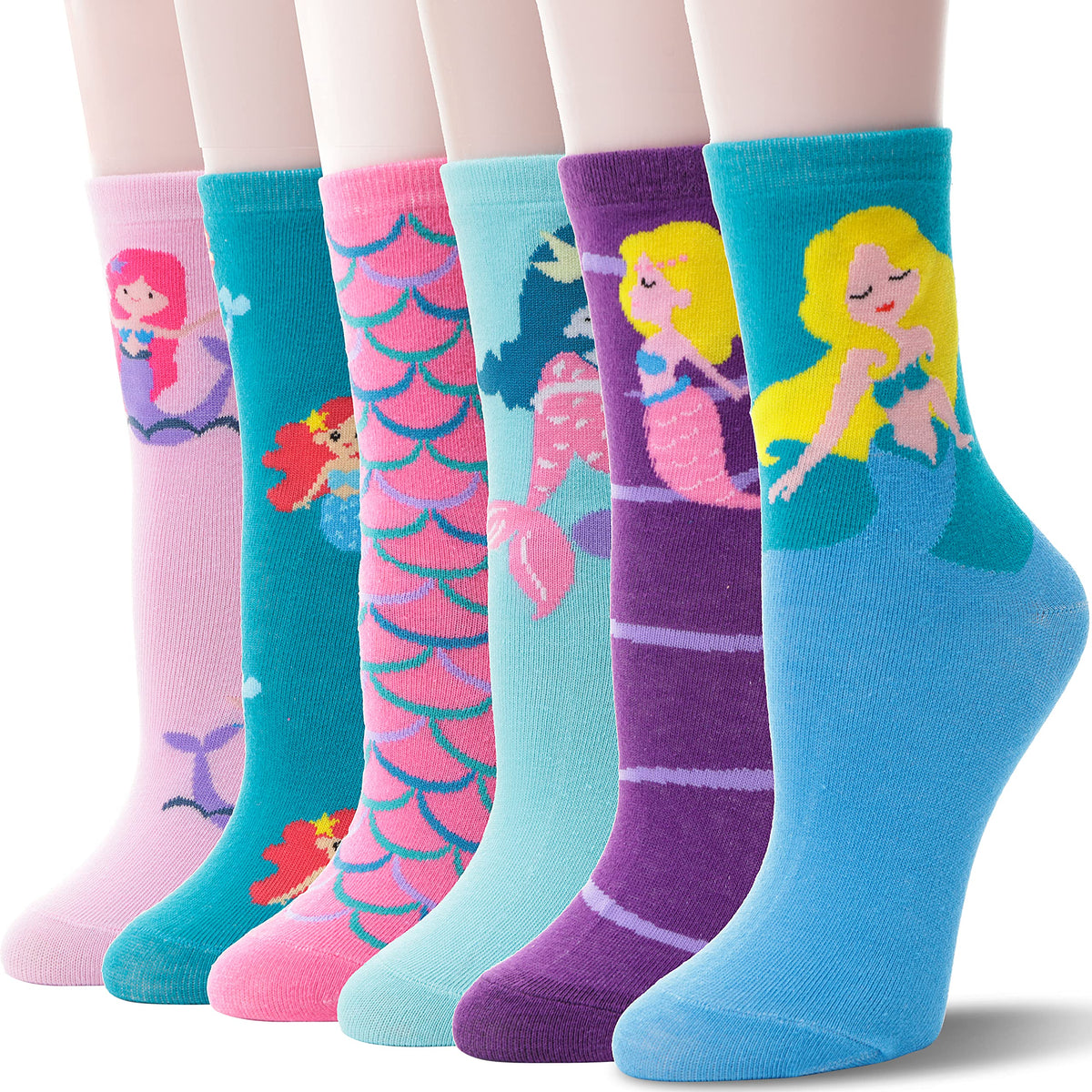 Unicorn Socks Gifts for Girls kids Cute Animal Fun Crew Fashion Funny Novelty Soft Cotton Socks 6 Pairs