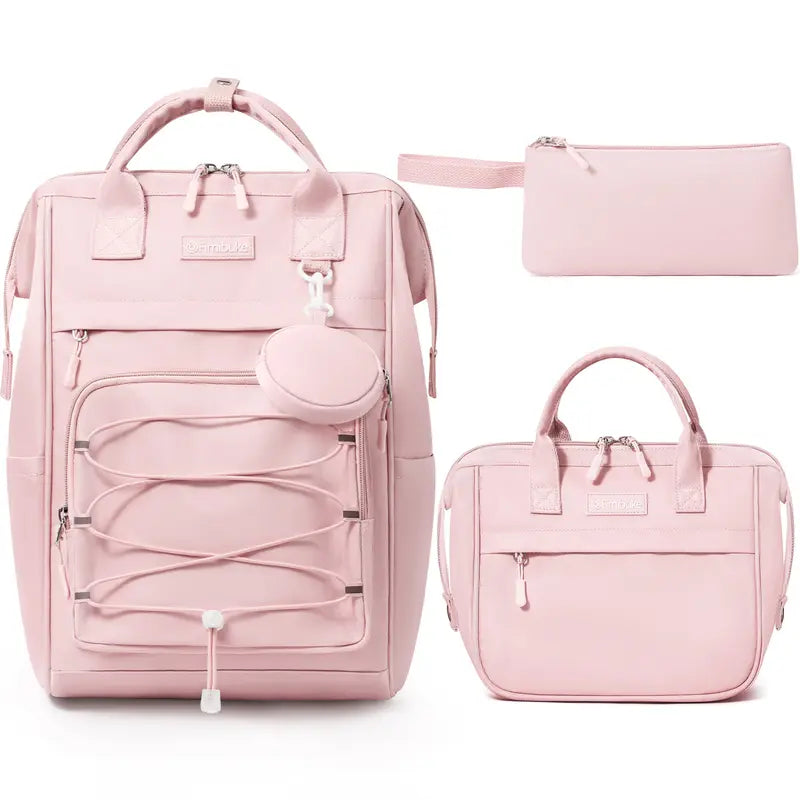 Fimibuke 3PCS Waterproof Backpack for School,Oxford Cloth Bookbag Set with Lunch Box & Pencil Case,school bag for Elementary Middle High School,Back to School Gift,Birthday's Gift